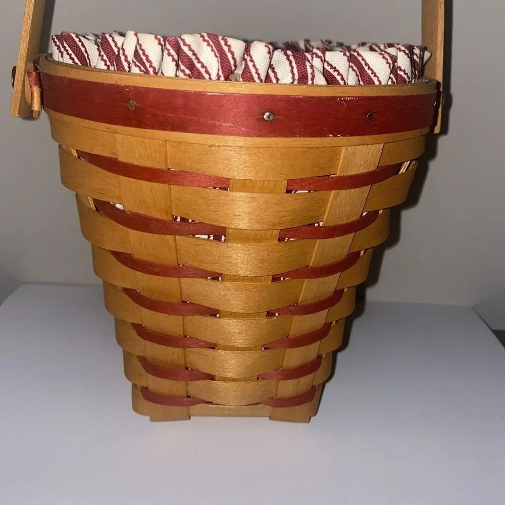 Longaberger 1996 Sweetheart Bouquet Basket Combo Protector Liner & Tie-On - Picture 7 of 9